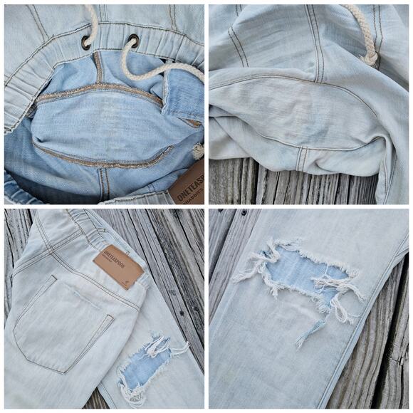 Boyfriend Joggers One Teaspoon Shabbies Jeans Size Med Light Wash Cotton Denim - Picture 9 of 14